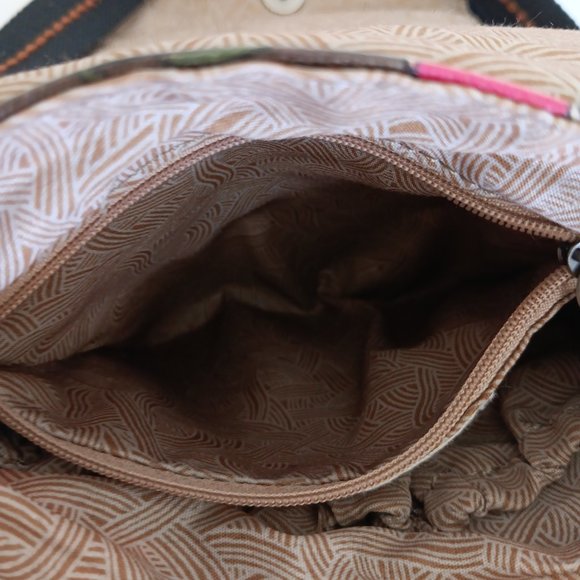 Sakroots Brown Peace Print Coated Canvas Small Flap Messenger Bag 8"x7"x1" - Picture 14 of 16